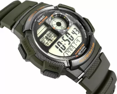 Orë dore për meshkuj Casio, e zezë