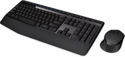 Set tastierë dhe maus pa kabllo Logitech MK345, QWERTY, USB receiver, të zeza, set