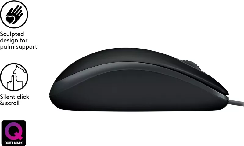 Maus Logitech M110 Silent, Ambidextrous, Optical, USB Type-A, 1000 DPI, Black thumbnail 5