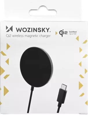 Karikues wireless Wozinsky WQY1S, 15W, Qi2, me kabllo USB-C, i zi