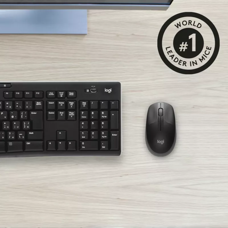 Maus Logitech M190, pa kabllo, optik, RF Wireless, 1000 DPI, ngjyrë qymyr