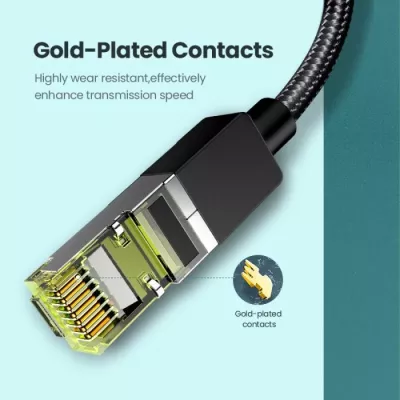 Kabllo Ethernet UGREEN 80421 Cat7 F/FTP RJ45 1m e zezë
