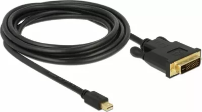 Kabllo DeLOCK 83990, Mini DisplayPort në DVI-D, 3m, e zezë