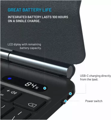 Mbështjellës me tastierë FIXED Typee për Apple iPad Pro 11\" M4 (2024), Bluetooth, me trackpad, USB-C, i zi