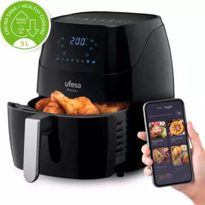 Fritezë me ajër UFESA Phantom 5L 1500W me WiFi, e zezë