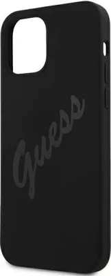 Mbështjellës Guess GUHCP12SLSVSBK për iPhone 12 mini 5.4", hardcase silikon/TPU, Vintage Script, i zi