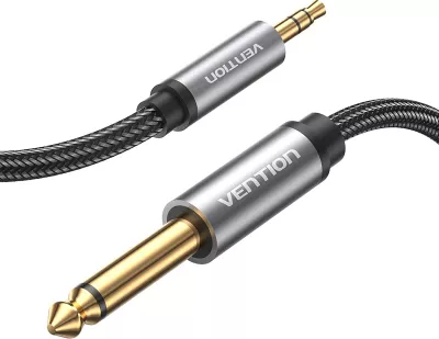 Kabllo audio Vention BCYHF, mini jack 3.5mm në jack 6.35mm, 1m, e zezë