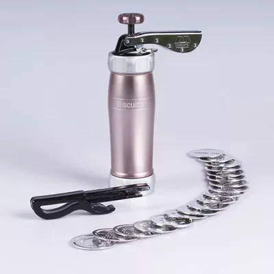 Shtypëse biskotash, Marcato, Biscuit Machine Design BI-DES-POWD-RSA (BIDESPOWDRSA), manuale, metalike, rozë, me disqe forme