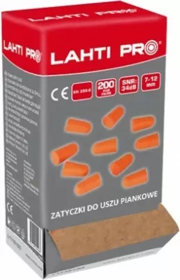 Tapa veshi shkumë LAHTI PRO L171010D, SNR 34 dB, 200 palë, portokalli