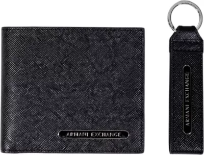 Set portofoli dhe mbajtëse çelësash për meshkuj Armani Exchange XM001275 AF12702, i zi