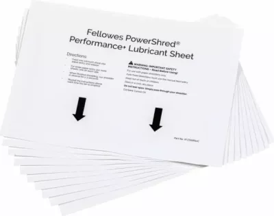 Fletë lubrifikuese për grirës dokumentesh Fellowes PowerShred Performance+ MPN 4025601, 10 copë