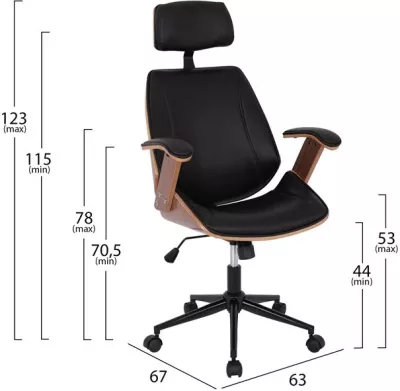 Karrige për zyre Superior Pro FH1109.01, e zezë/dru