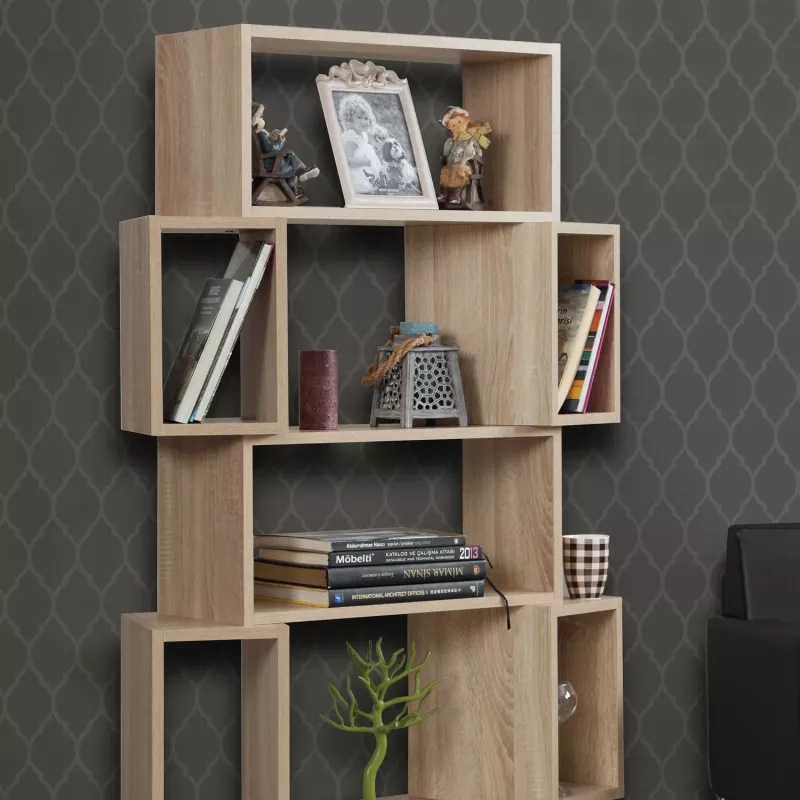 Raft librash Hanah Home, ngjyrë lisi e çelët, Box