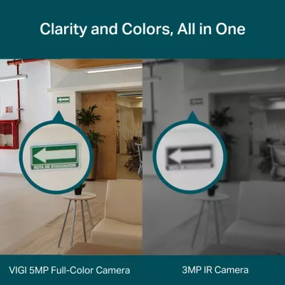 Kamerë rrjeti TP-Link VIGI 5MP, Turret, IP, me ngjyra, e bardhë