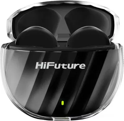 Kufje TWS HiFuture FlyBuds 3, Bluetooth 5.3, IPX5, të zeza, me kuti karikimi