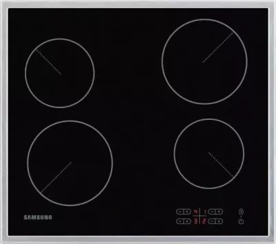 Pllakë gatimi qeramike Samsung C61R2AAST/BOL 6.0 kW, 4 zona, touch control, e zezë