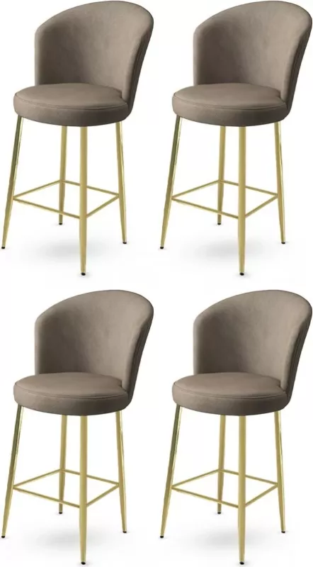 Set karrigesh për bar (4 copë), Hanah Home, Fora, kapuçino, ari