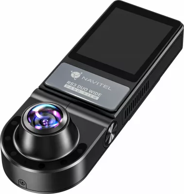 Video regjistrues për veturë Navitel RS3 Duo Wide 2K QHD, 2 kamera, microSD deri 512GB, ekran 2", i zi