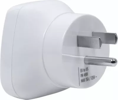Adapter udhëtimi RivaCase PS4301 EU në US, 100-250V, 15A, i bardhë