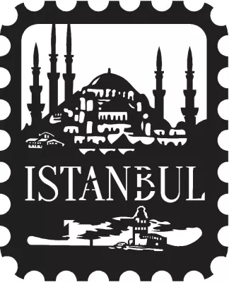 Aksesor dekorativ metalik për mur, Wallity, pullë Istanbul
