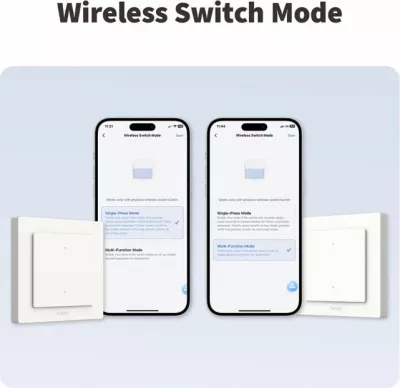 Switch dritash smart AQARA H2 EU WS-K07D, 2 butona, 1 kanal, Matter over Thread/Zigbee, i bardhë, paketim 1 copë