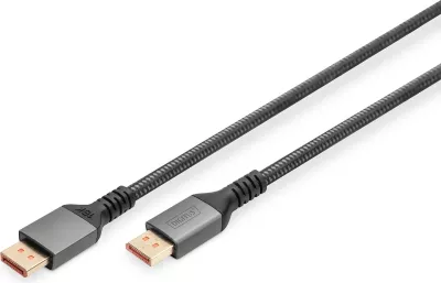 Kabllo DisplayPort Digitus 2.1, 1m, 80G, e zezë