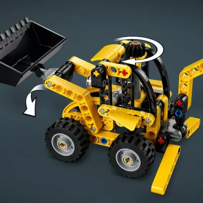 Set LEGO Technic Backhoe Loader 42197, 104 pjesë, verdhë/zi