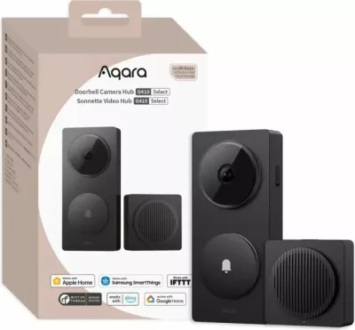 Zile dere me kamerë AQARA G410 Select 2K (CH-C09D-B), e zezë, set me hub/chime