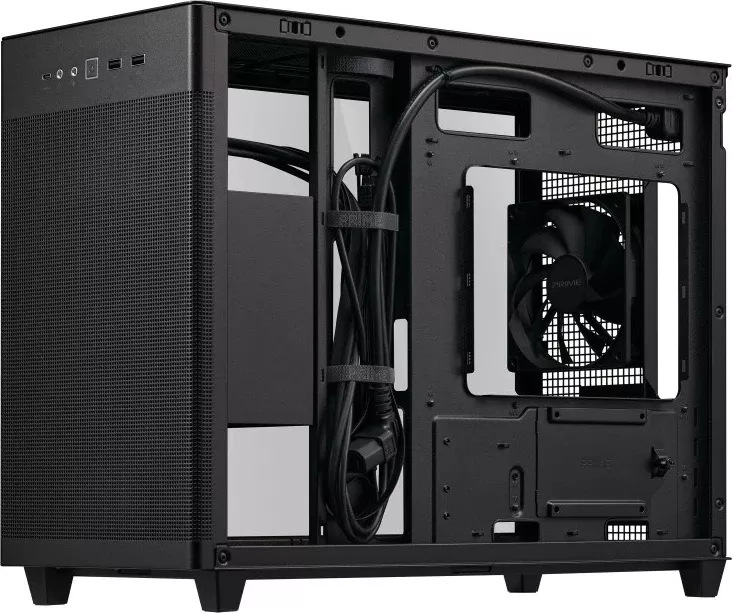 Kasë ASUS AP201 PRIME TG Mini Tower e Zezë