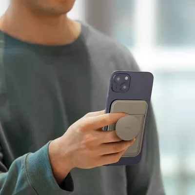 Mbështjellës magnetik për karta UNIQ Flix, për celular, MagSafe, Gri