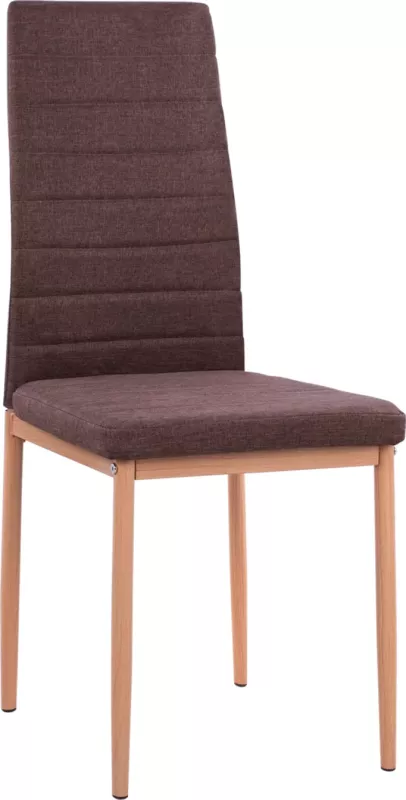 Karrige metalike Lady FH0037.13, pëlhurë kafe me kornizë metalike K/D 40x48x95 cm, set prej 4 copash