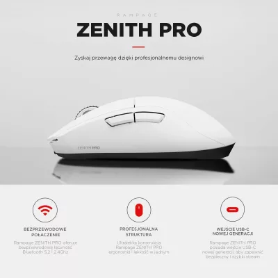 Maus Rampage Zenith Pro, 26000 DPI, i bardhë