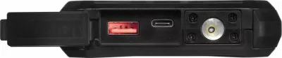 Powerbank Sandberg Survivor 420-91 10000mAh PD 20W me karikim pa kabllo 15W IP66, e zezë, set me kabllo USB-C dhe rrip