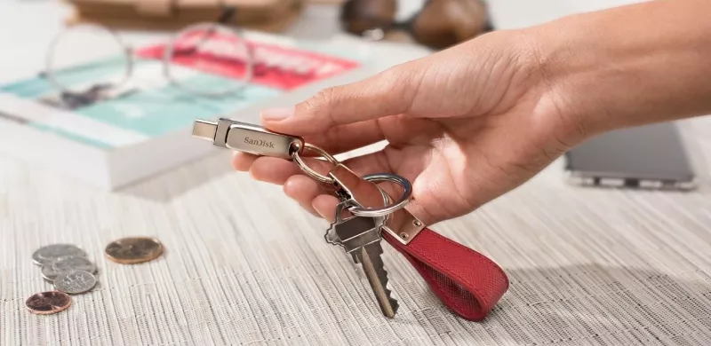 USB SanDisk Ultra Dual Drive Luxe, 64 GB, USB Type-A / USB Type-C, 3.2 Gen 1, 150 MB/s, Inox
