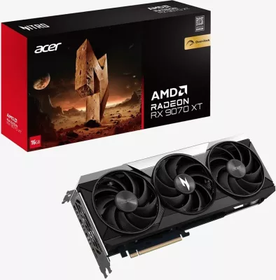 Kartë grafike Acer Nitro Radeon RX 9070 OC, 16GB GDDR6, 3x HDMI, 3x DisplayPort, e zezë