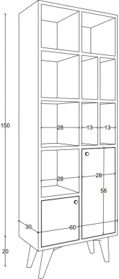 Raft librash Skye Decor, anthracite dhe lis, Lasko