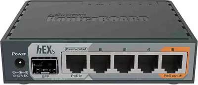 Router MikroTik hEX S RB760iGS, 5x Gigabit, SFP, USB 2.0, PoE out