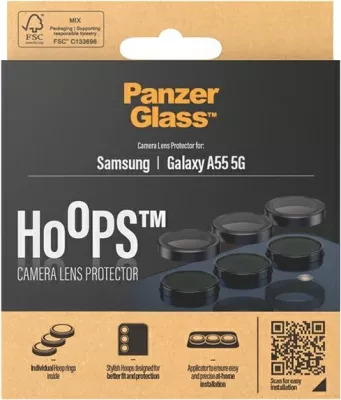 Mbrojtës kamerë PanzerGlass Hoops për Samsung Galaxy A55 5G, kornizë e zezë