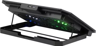 Ftohës laptopi, Defender, NS-510, 15.6", 2x ventilator 14 cm, 2x USB, RGB, i zi