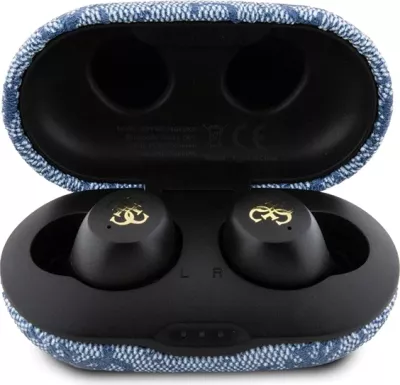 Kufje Bluetooth Guess 4G Metal me dok, TWS, ENC, Blu