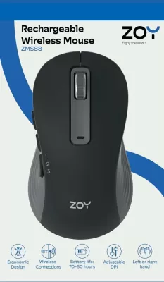 Maus wireless ZOY ZMS88 1600 DPI rechargeable, set me 7 butona, zi/gri